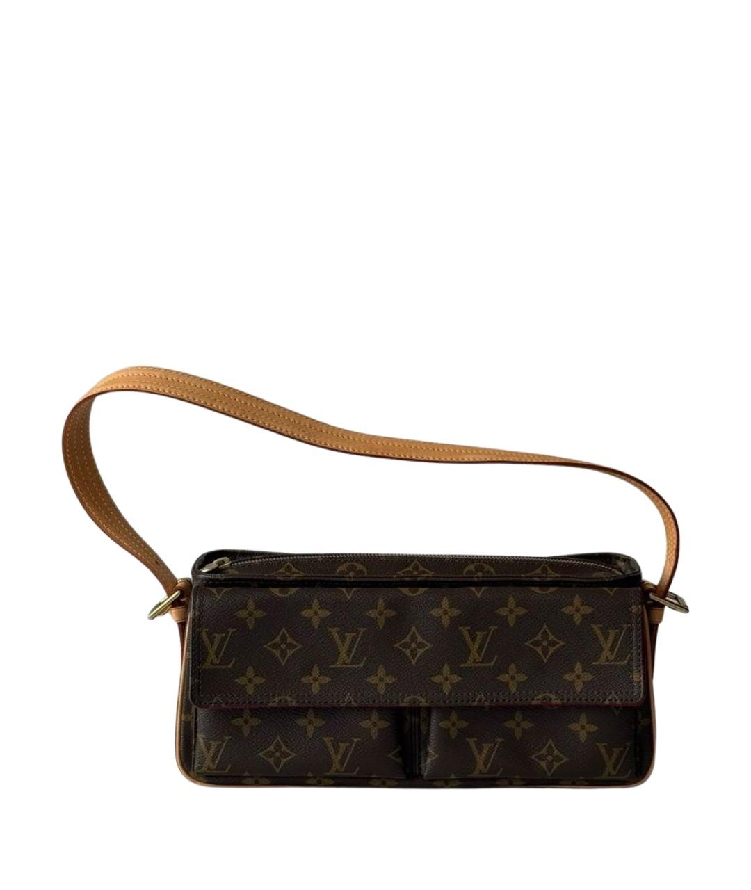 LOUIS VUITTON Коричневая сумка с короткими ручками из канвы, фото 1