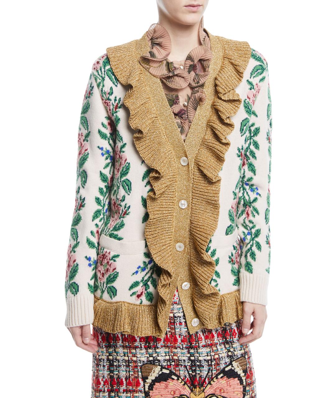 GUCCI Бежевый шерстяной костюм с юбками, фото 1