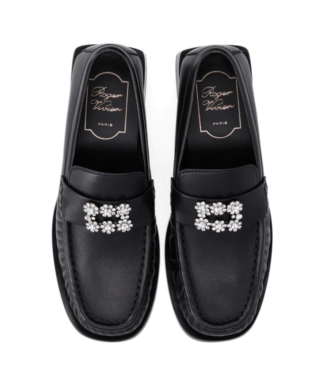 ROGER VIVIER Черные кожаные лоферы, фото 4