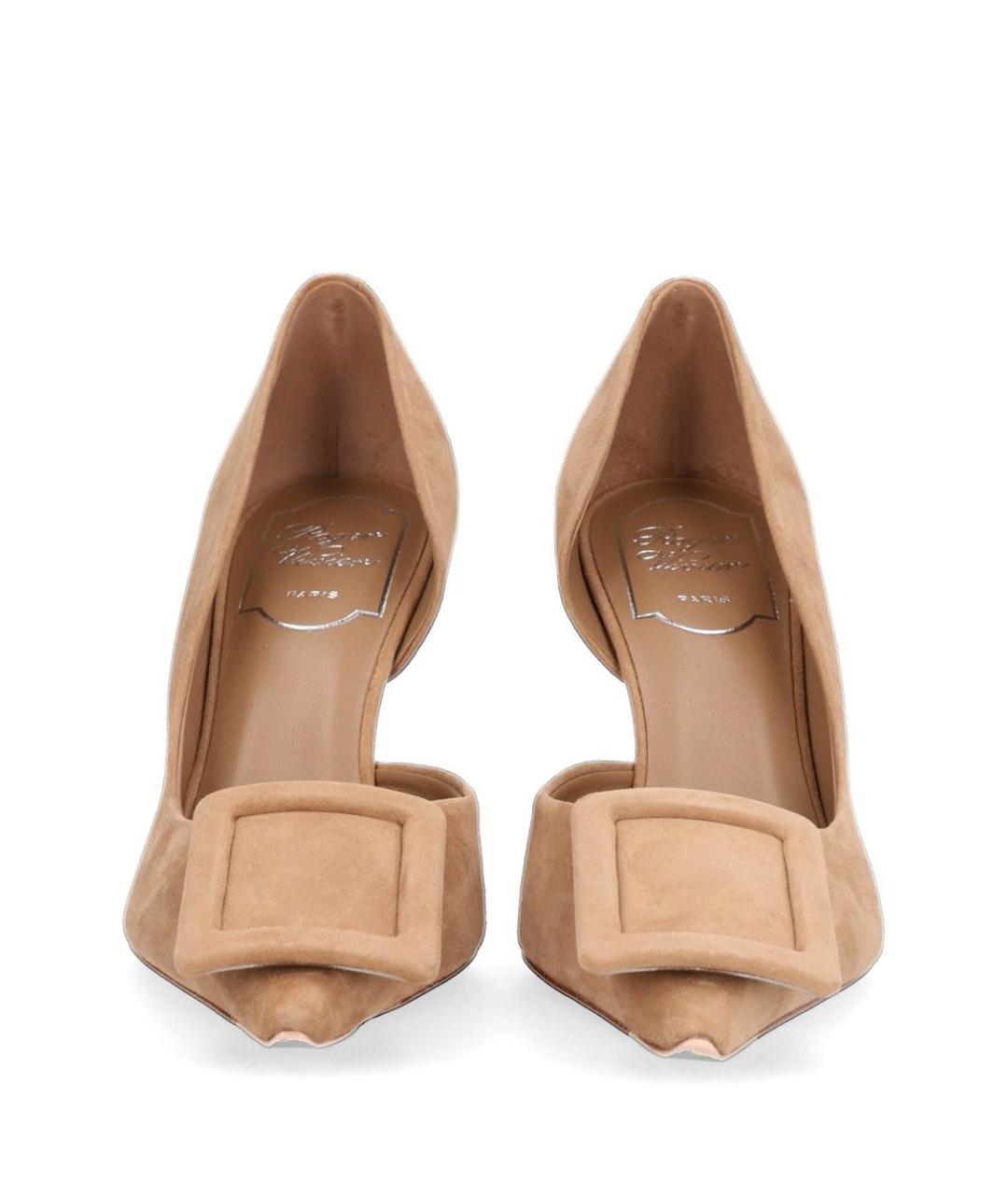 ROGER VIVIER Бежевые кожаные туфли, фото 5