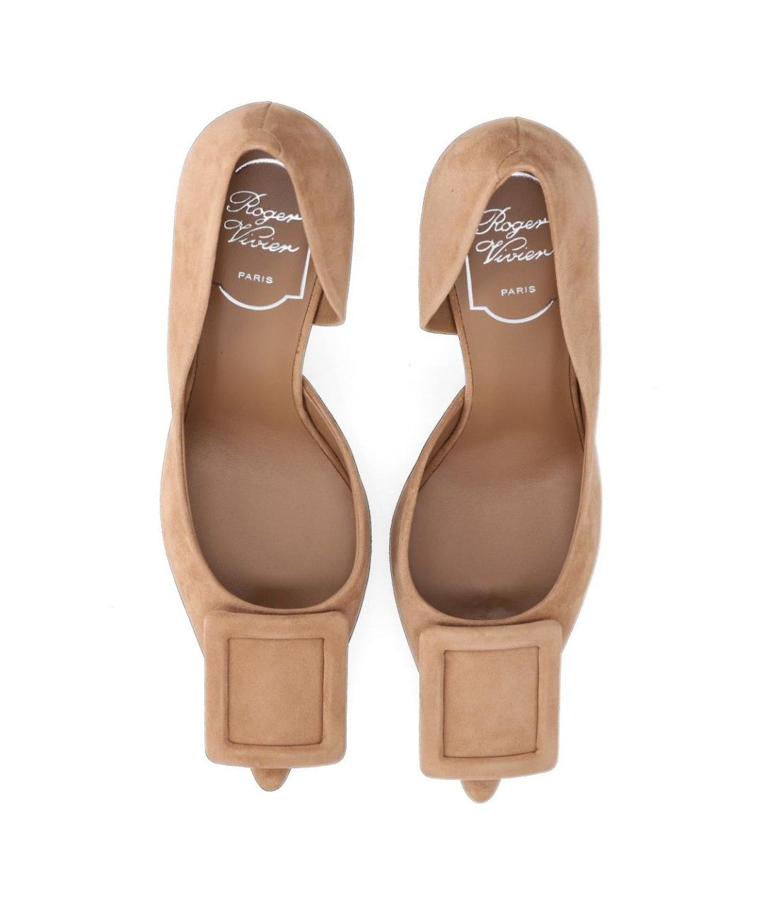 ROGER VIVIER Бежевые кожаные туфли, фото 4
