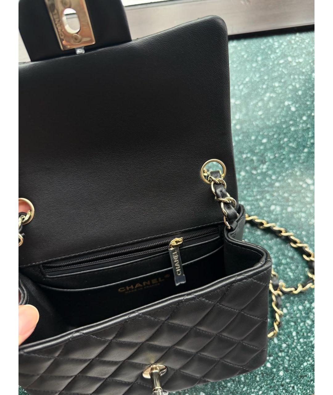 CHANEL Черная кожаная сумка через плечо, фото 4