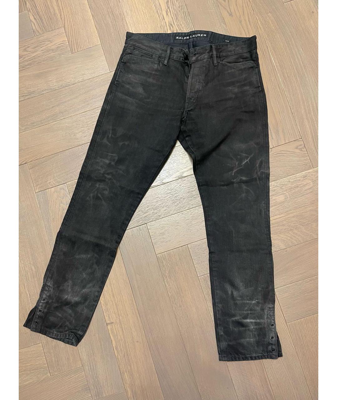 RALPH LAUREN Черные хлопковые джинсы скинни, фото 5