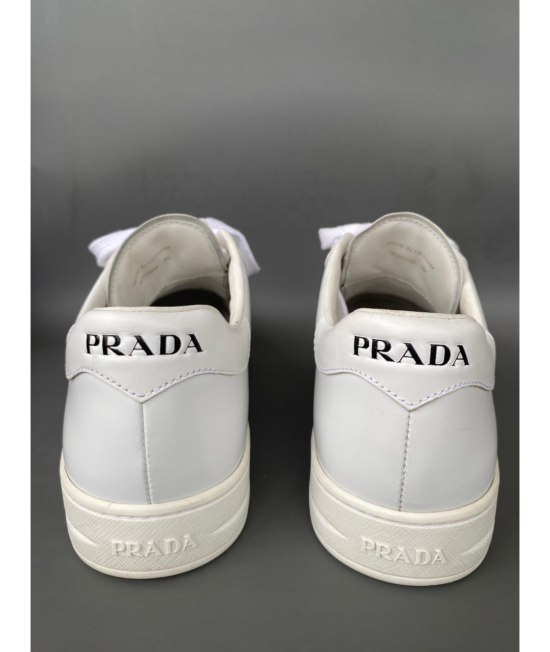 PRADA Белые кожаные кеды, фото 4
