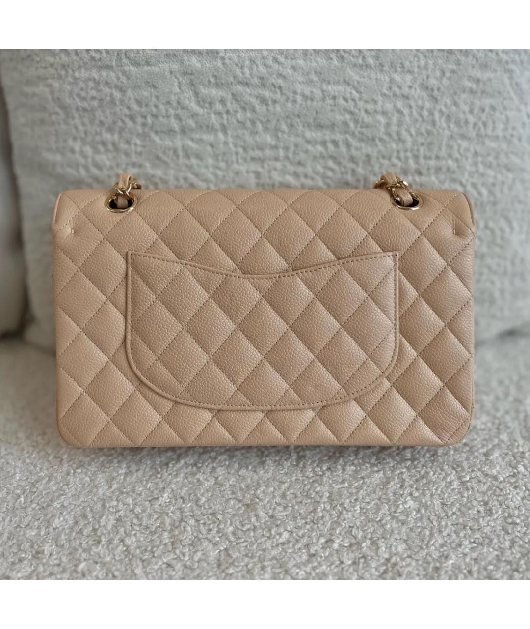 CHANEL Бежевая кожаная сумка через плечо, фото 3