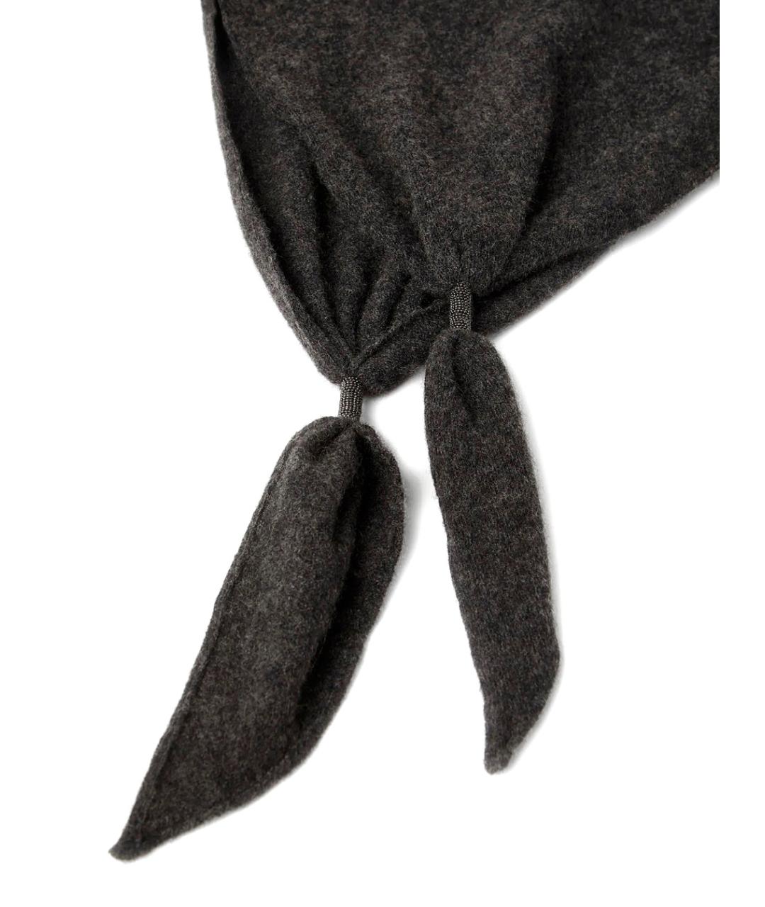 BRUNELLO CUCINELLI Черный шарф, фото 3