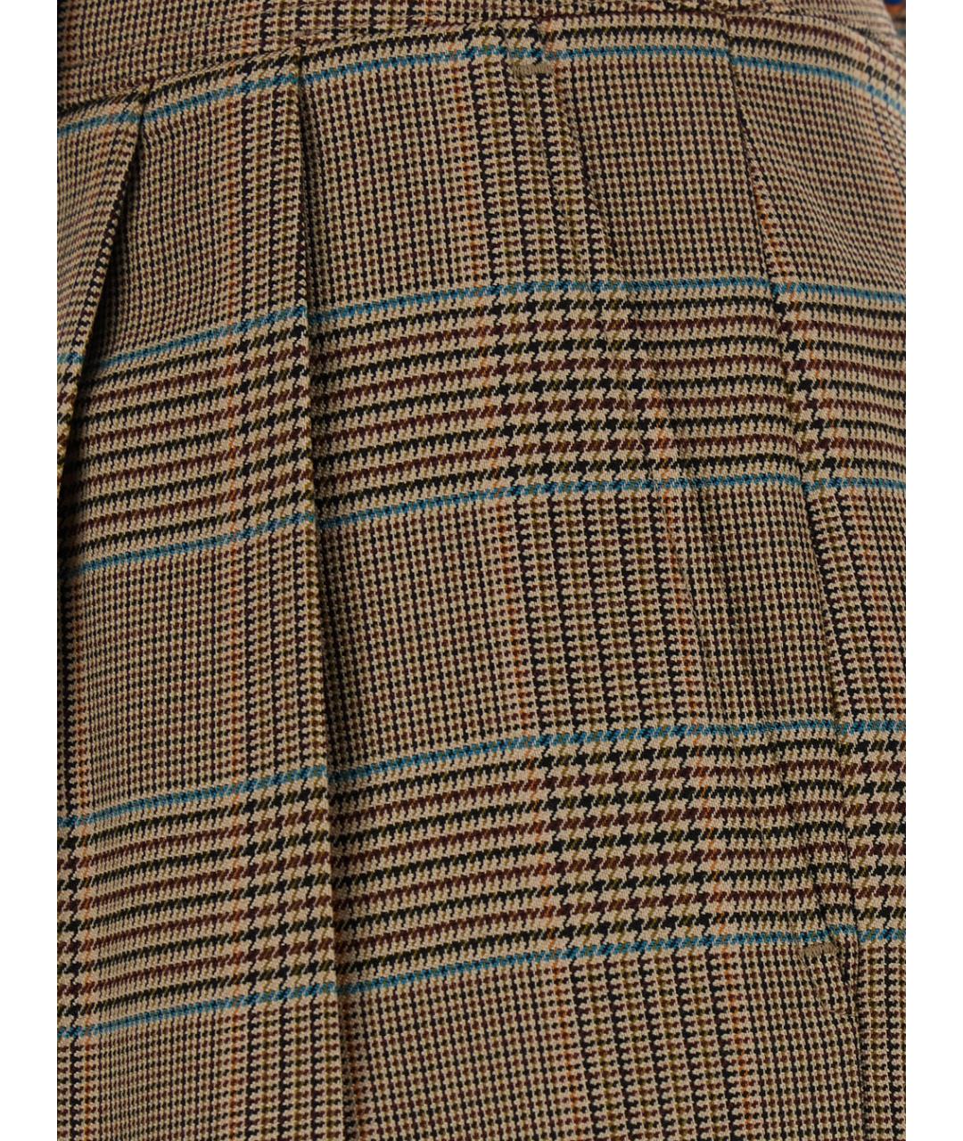 ETRO Бежевые шерстяные прямые брюки, фото 3