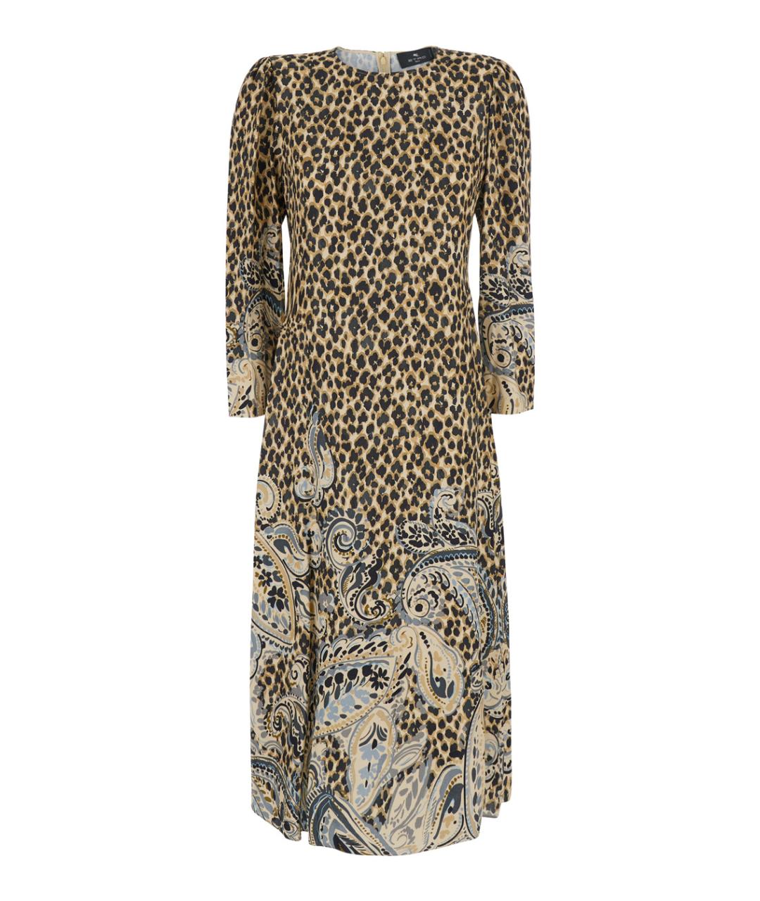 ETRO Коричневое хлопковое повседневное платье, фото 1