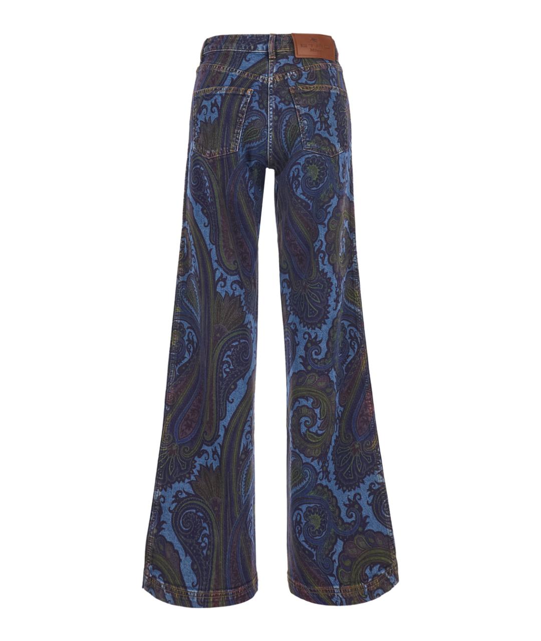ETRO Синие хлопко-кашемировые прямые джинсы, фото 2