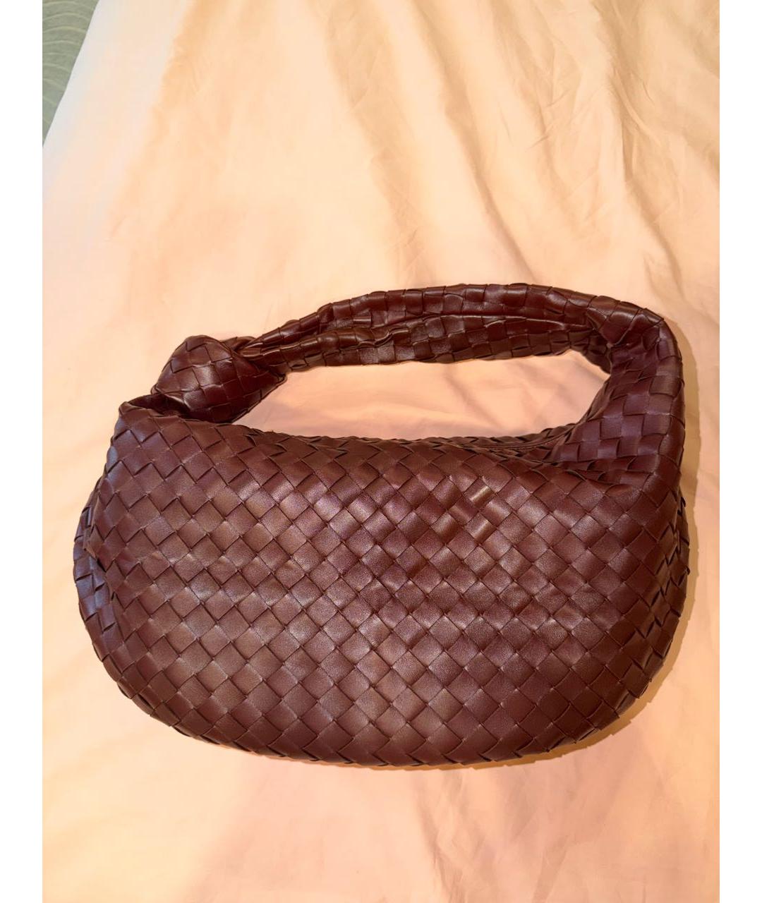 BOTTEGA VENETA Бордовая кожаная сумка тоут, фото 7