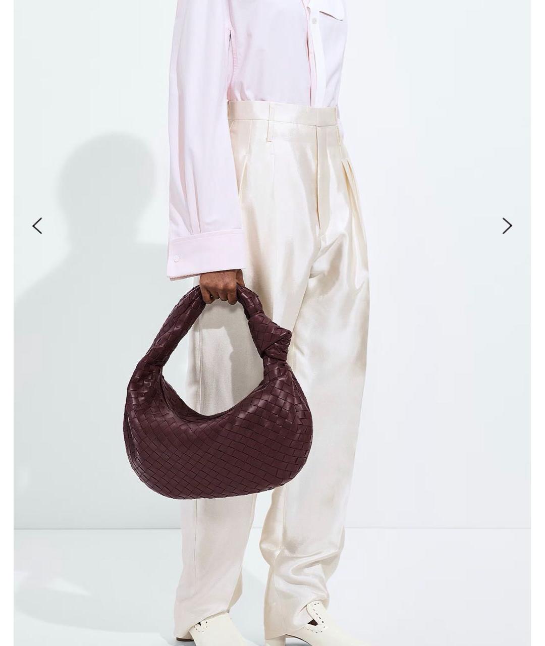 BOTTEGA VENETA Бордовая кожаная сумка тоут, фото 6
