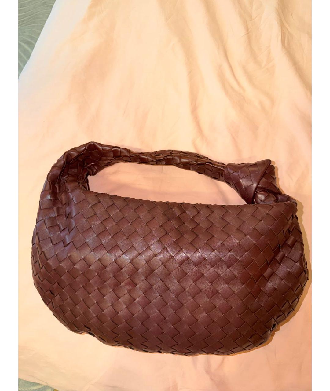 BOTTEGA VENETA Бордовая кожаная сумка тоут, фото 3
