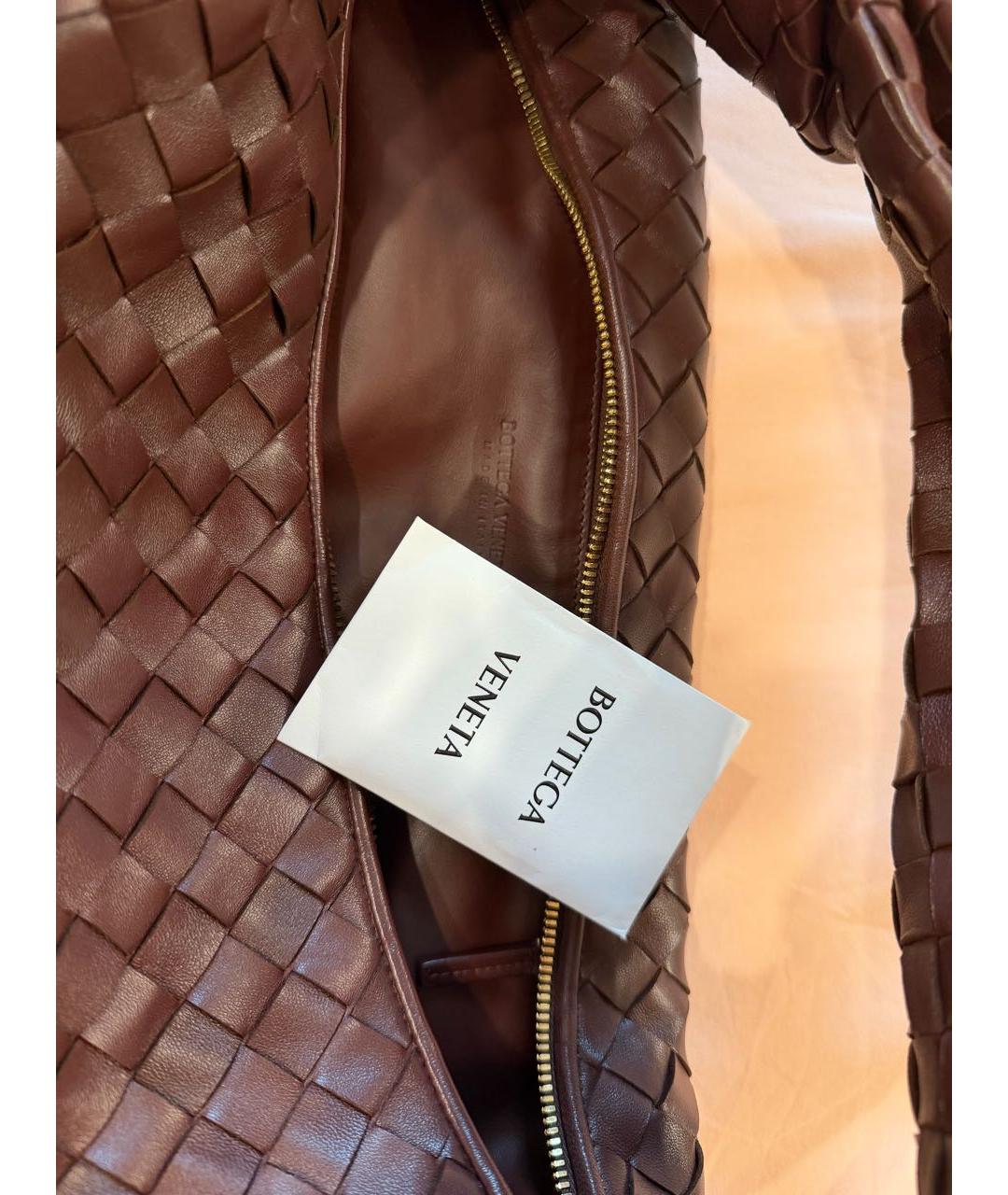 BOTTEGA VENETA Бордовая кожаная сумка тоут, фото 5