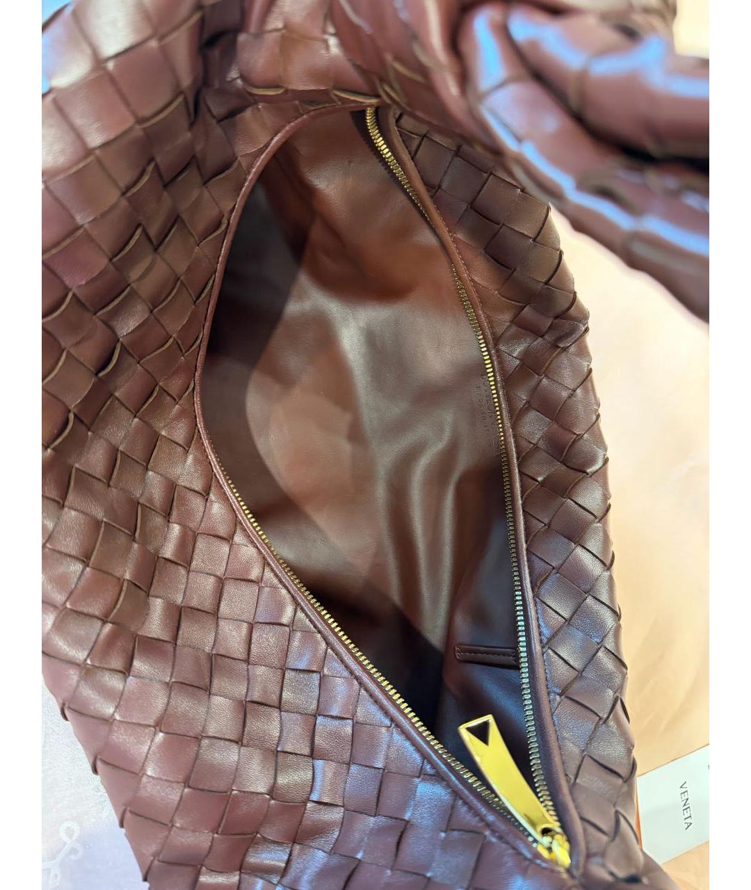BOTTEGA VENETA Бордовая кожаная сумка тоут, фото 4