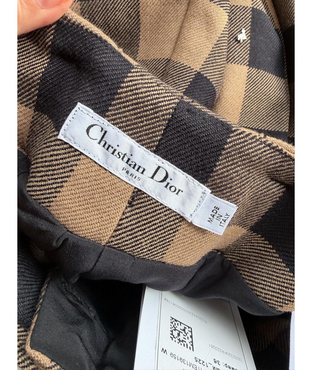 CHRISTIAN DIOR Коричневые шерстяные шорты, фото 4
