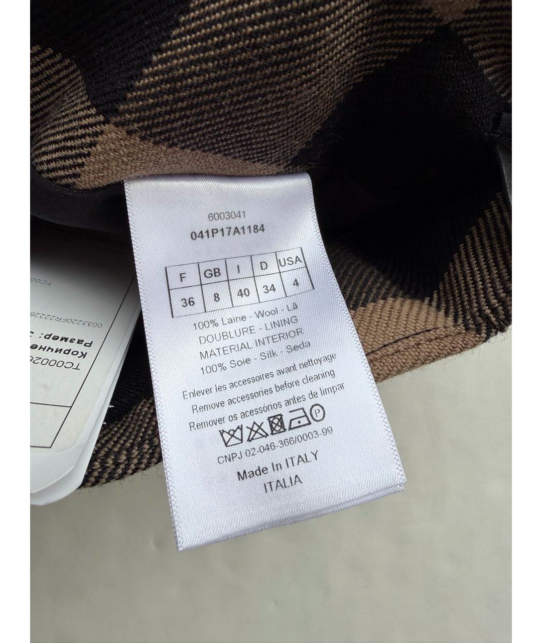 CHRISTIAN DIOR Коричневые шерстяные шорты, фото 5