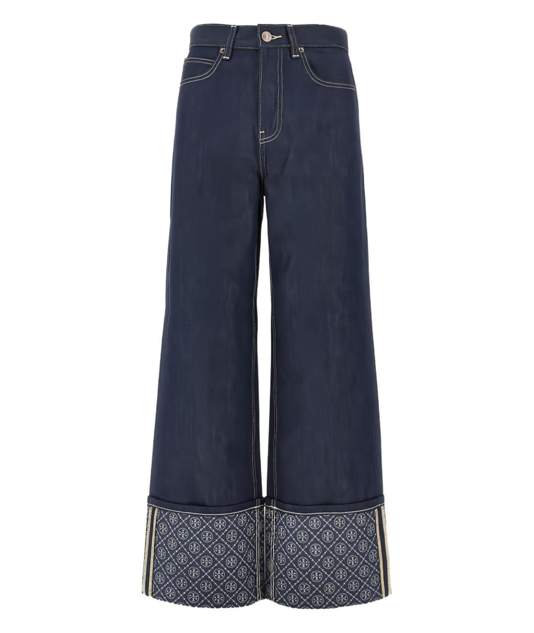 TORY BURCH Синие хлопковые прямые джинсы, фото 1