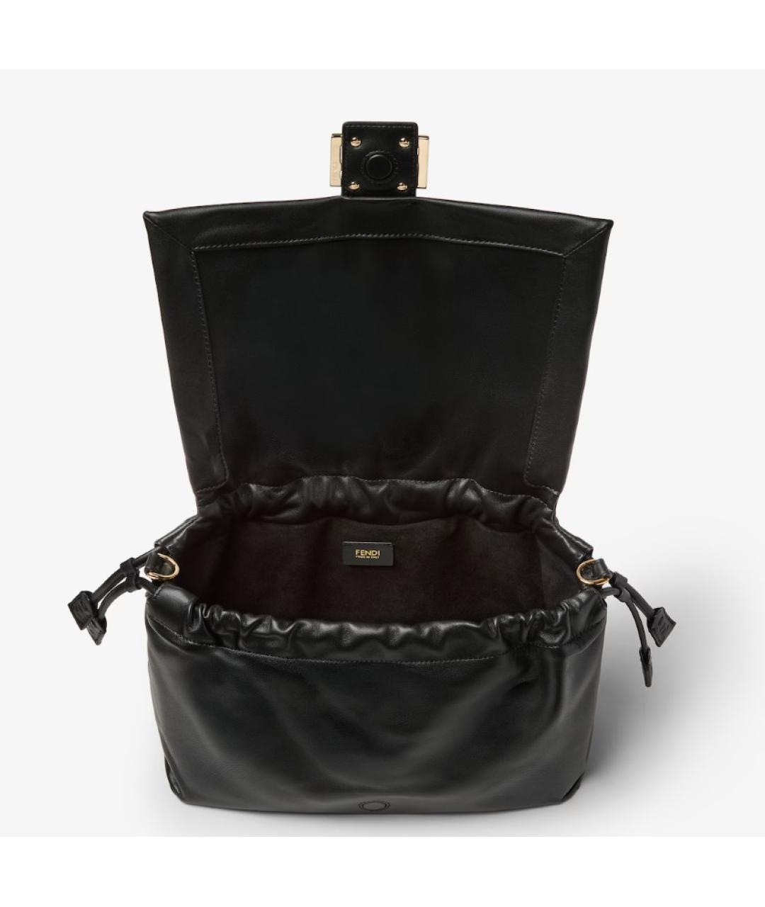 FENDI Черная кожаная сумка через плечо, фото 4