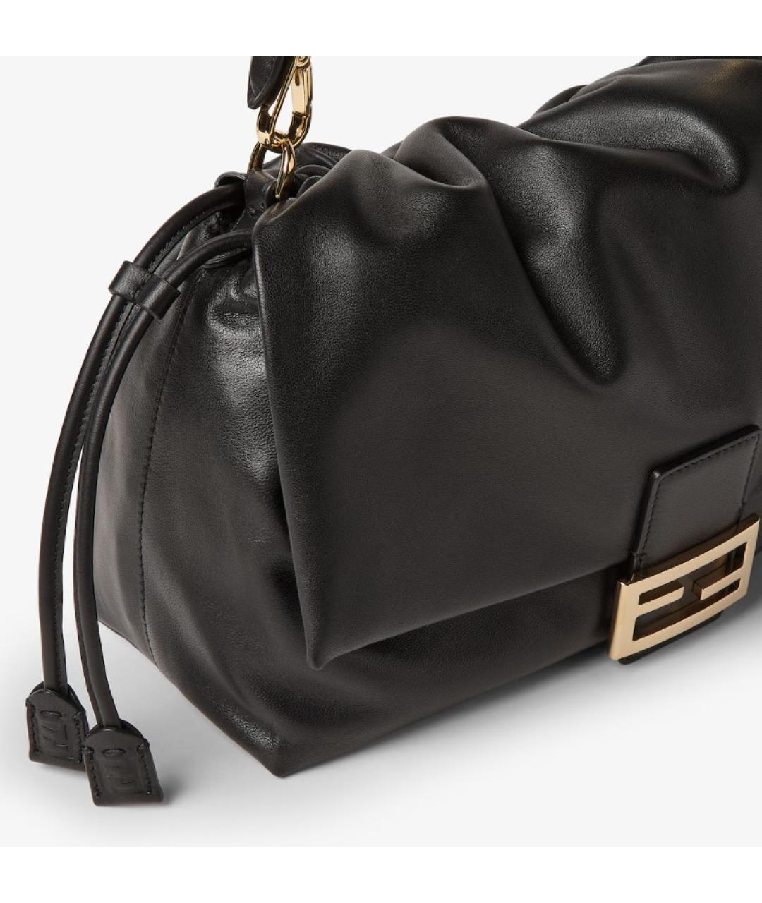 FENDI Черная кожаная сумка через плечо, фото 5