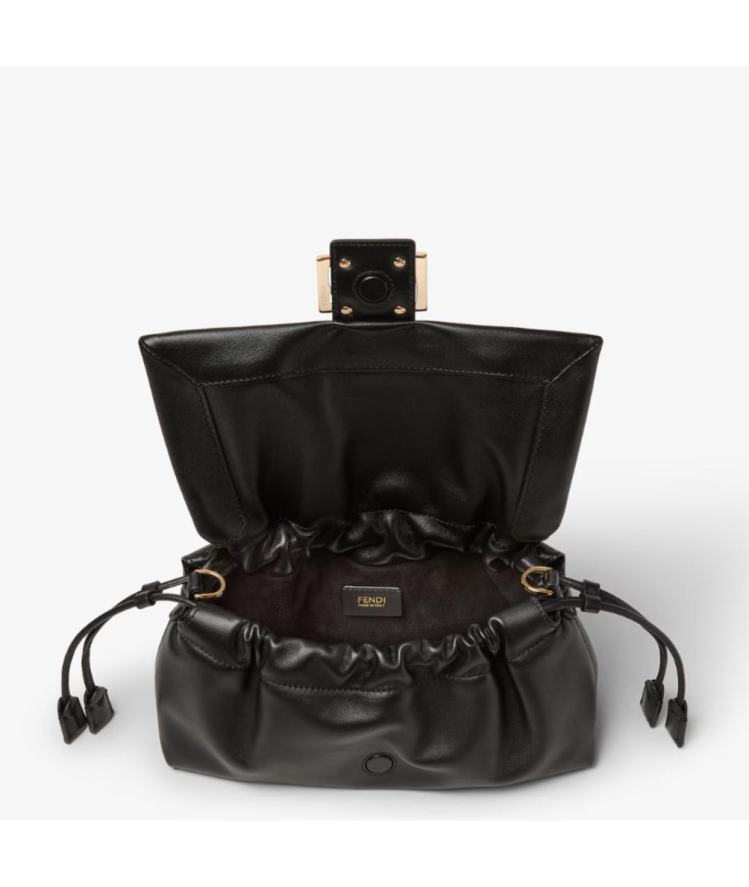 FENDI Черная кожаная сумка через плечо, фото 4