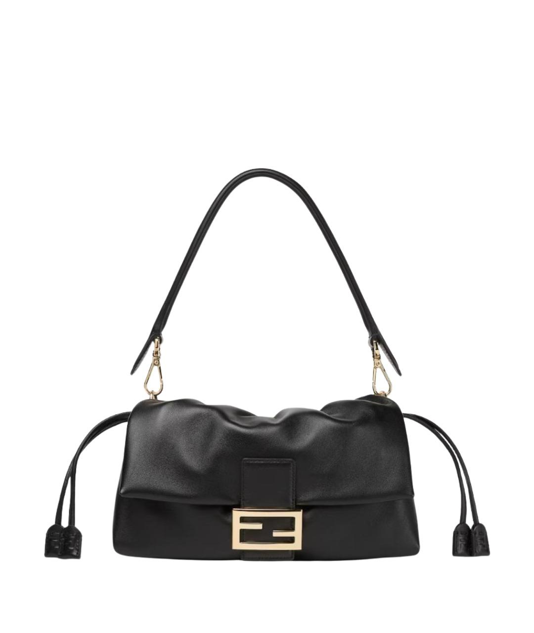 FENDI Черная кожаная сумка через плечо, фото 1