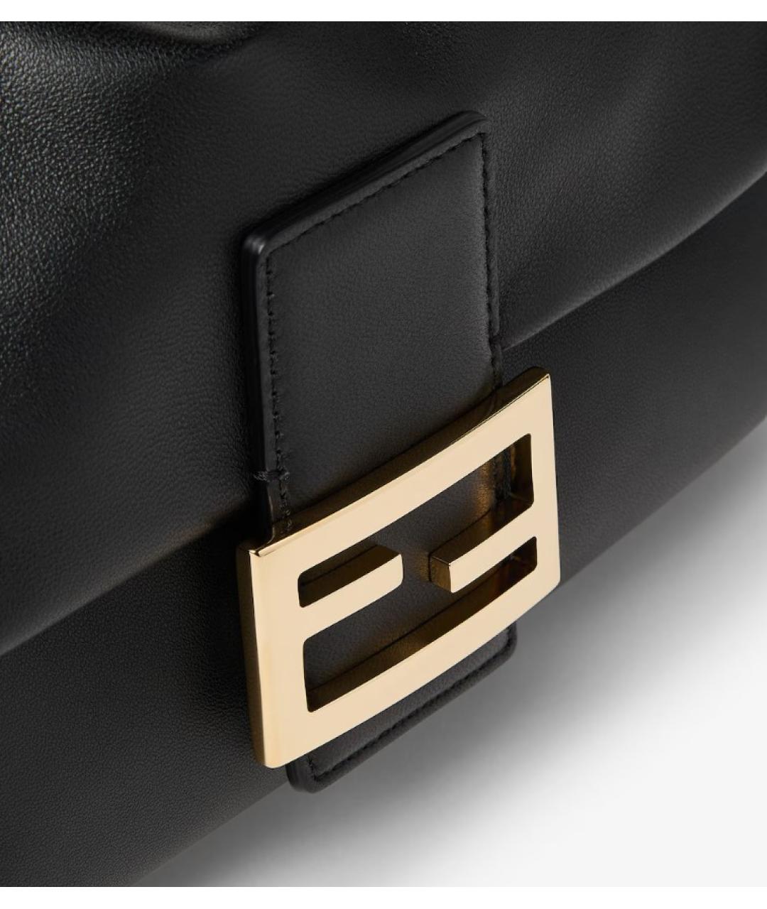 FENDI Черная кожаная сумка через плечо, фото 5