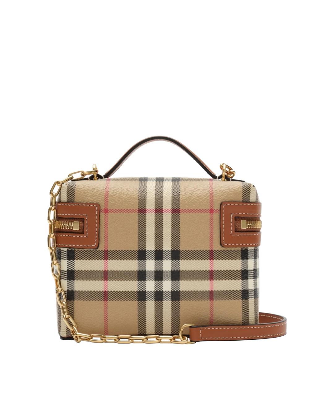 BURBERRY Бежевая сумка через плечо из канвы, фото 3