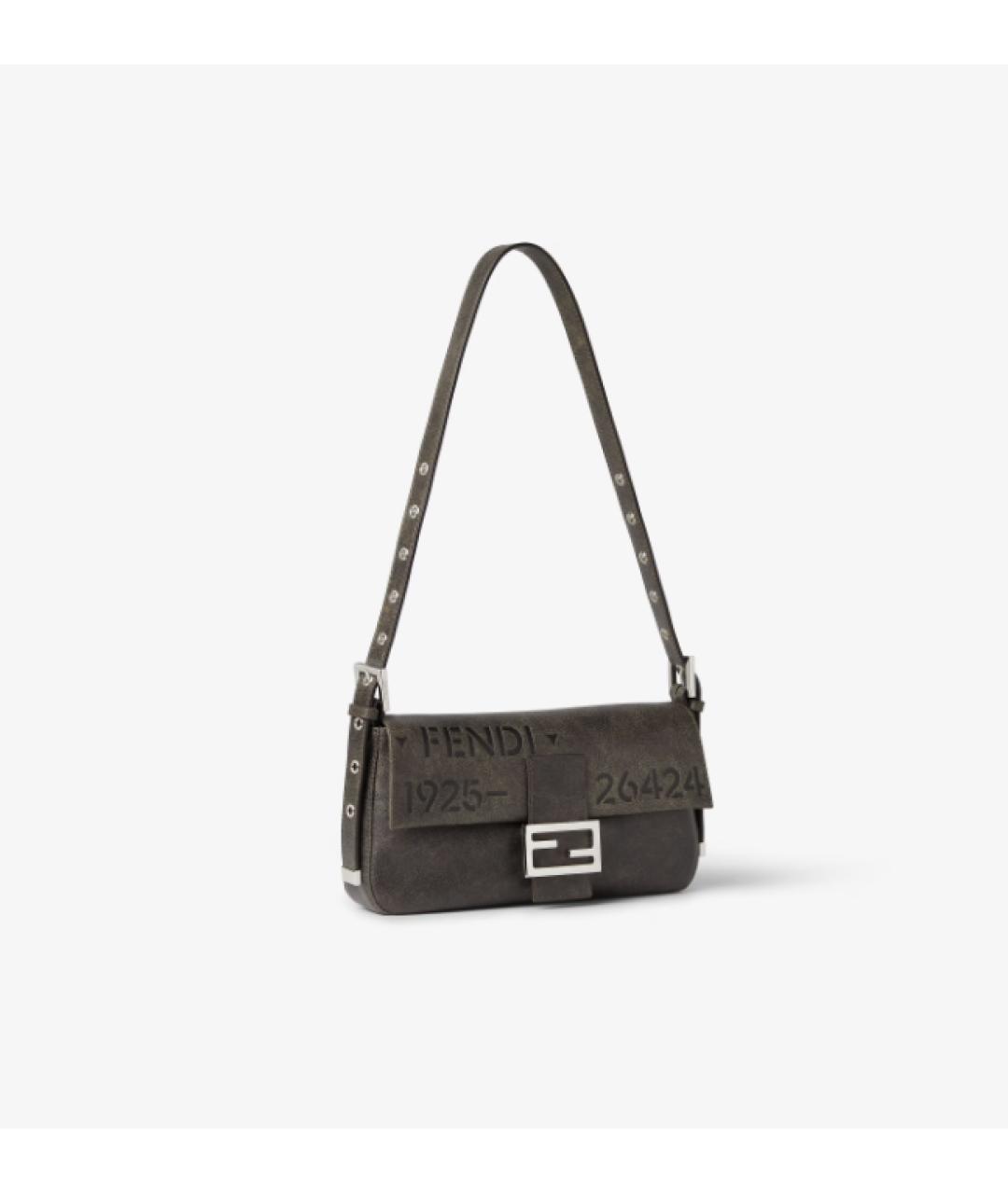 FENDI Черная кожаная сумка через плечо, фото 3