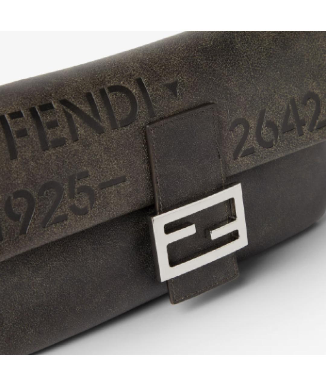 FENDI Черная кожаная сумка через плечо, фото 6
