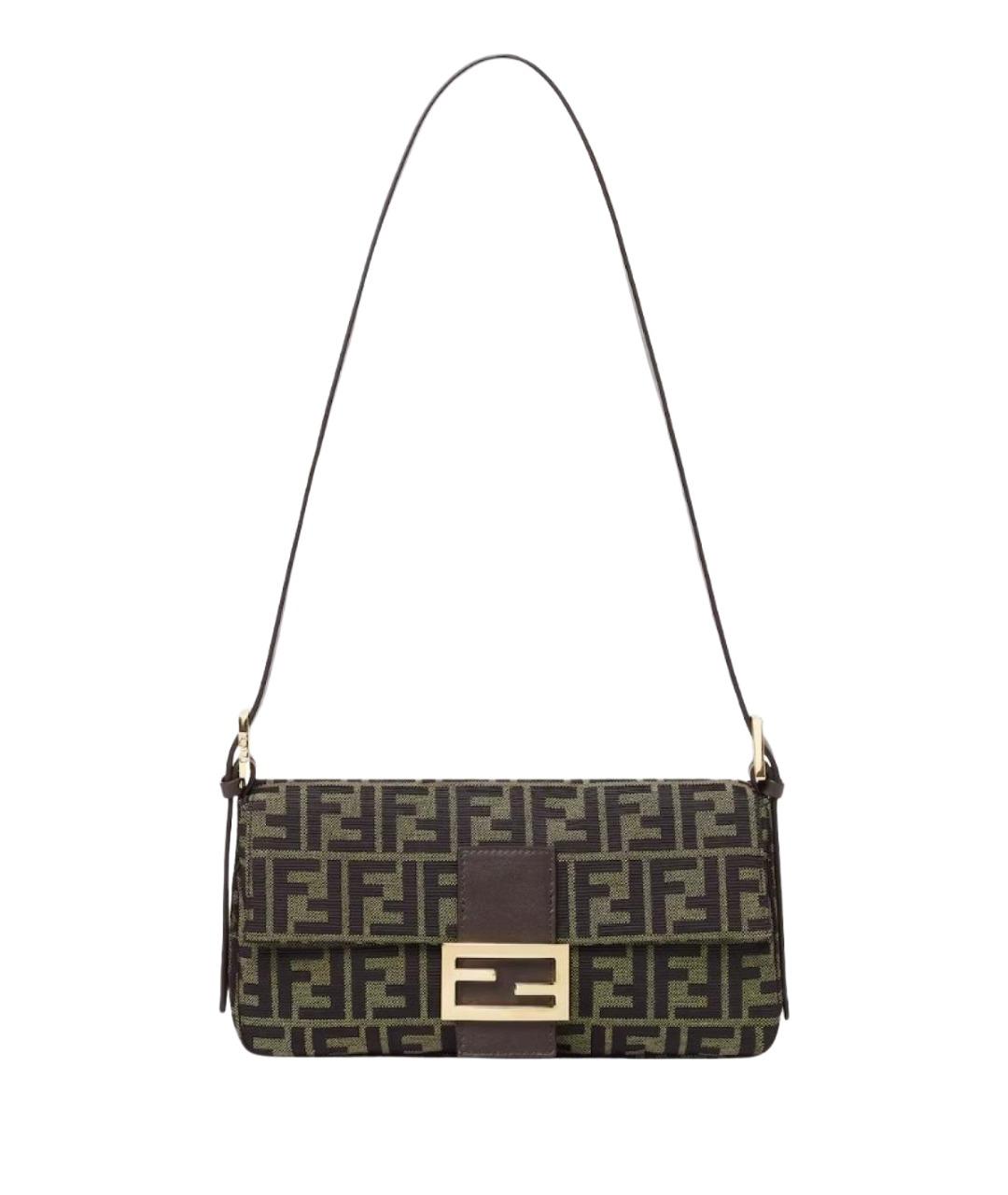 FENDI Коричневая тканевая сумка через плечо, фото 1