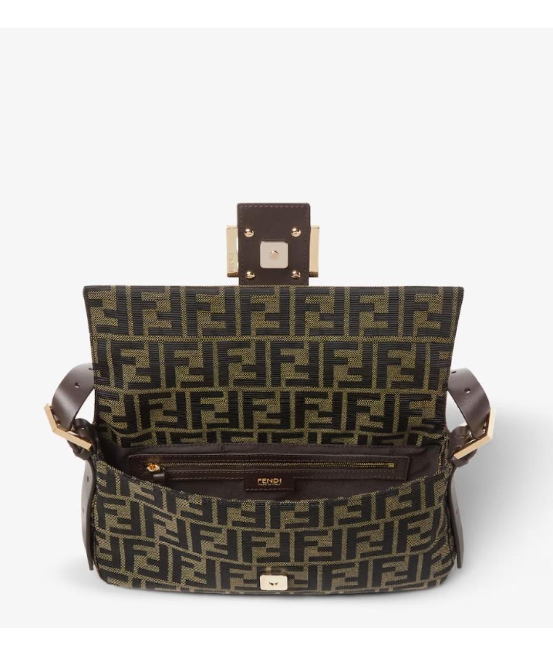 FENDI Коричневая тканевая сумка через плечо, фото 4