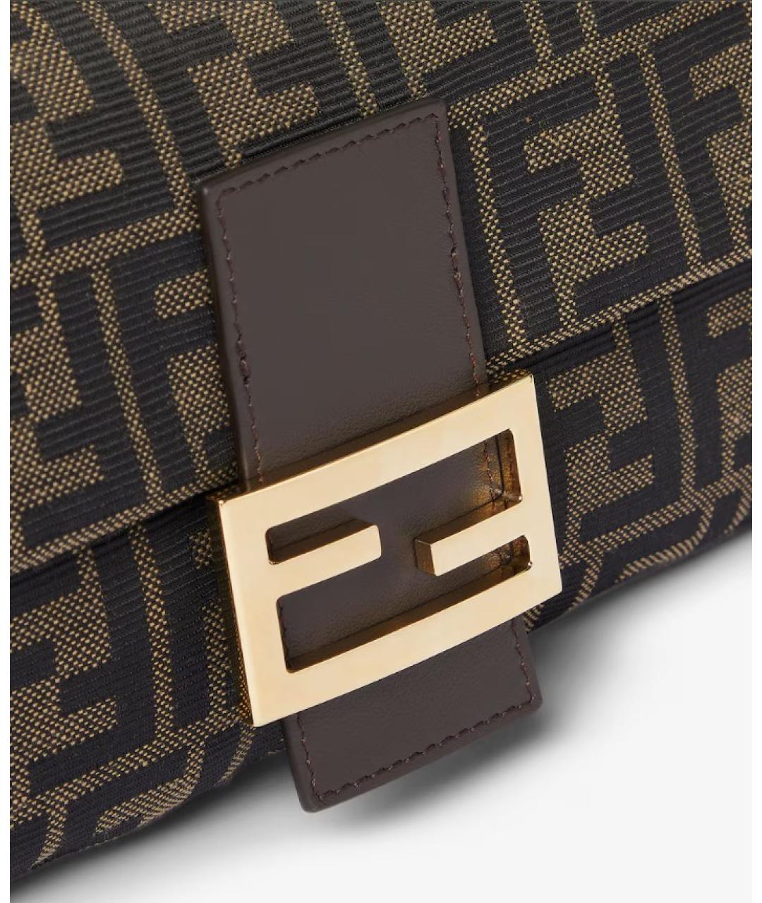 FENDI Коричневая тканевая сумка через плечо, фото 5