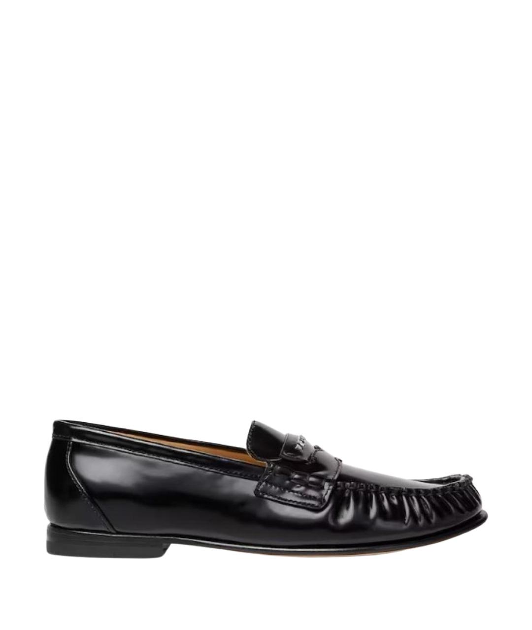 FENDI Черные кожаные лоферы, фото 1