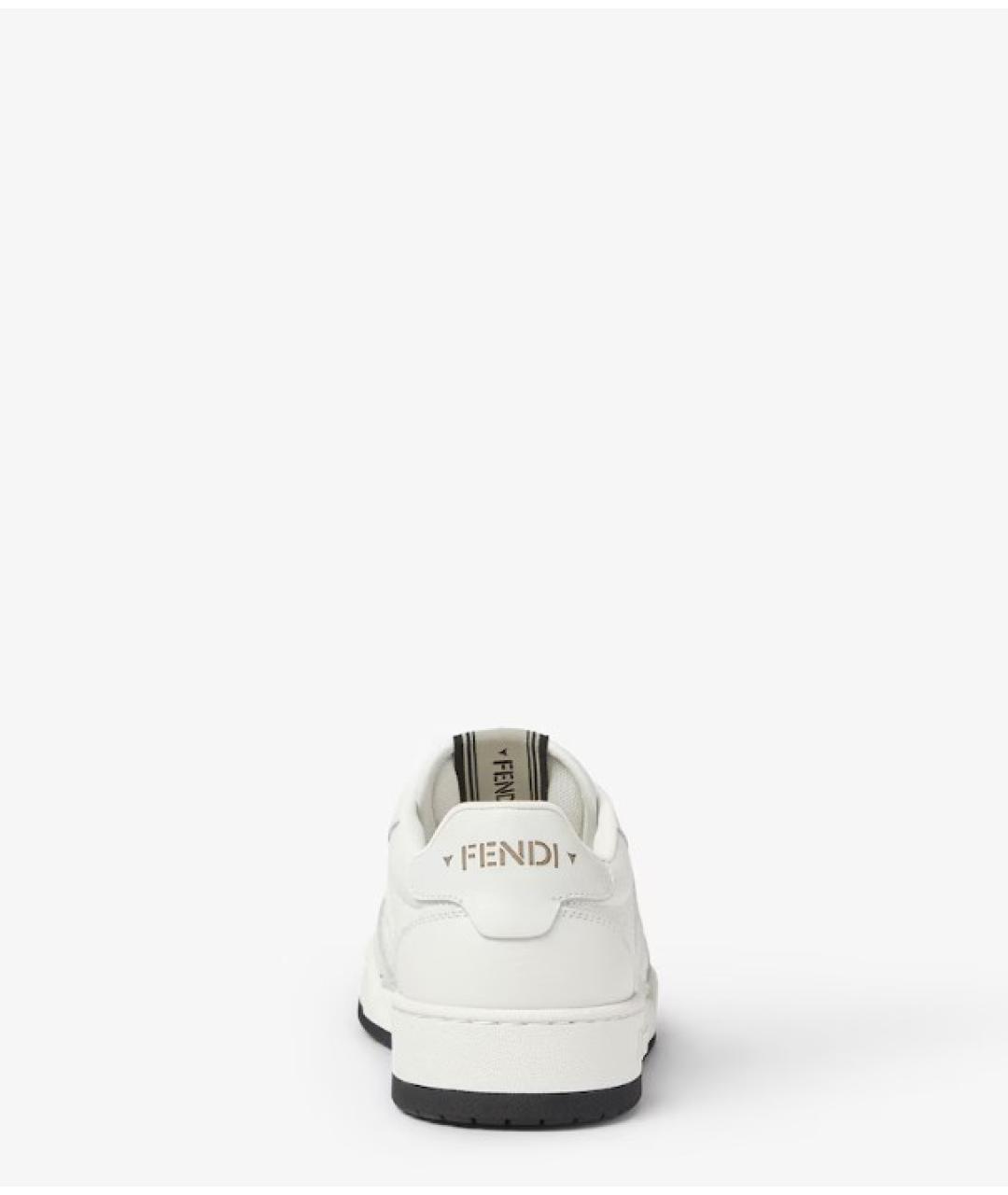 FENDI Белые кожаные кроссовки, фото 3