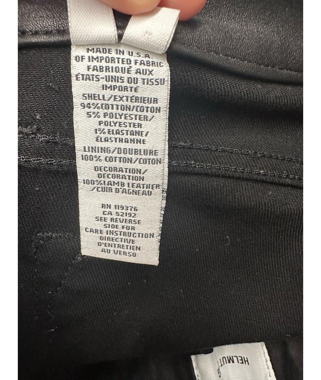 HELMUT LANG Черные хлопко-полиэстеровые джинсы скинни, фото 6