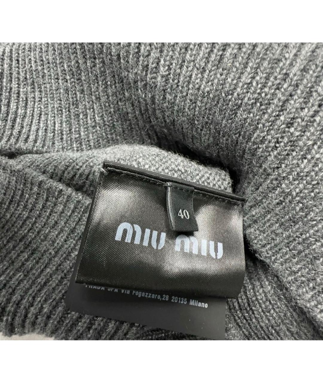 MIU MIU Серый кашемировый джемпер / свитер, фото 5