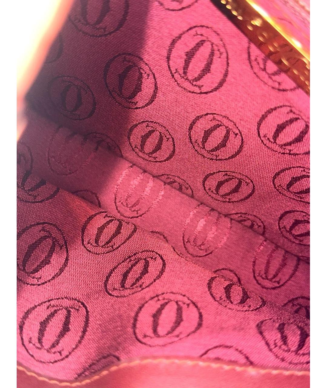 CARTIER Бордовая кожаная сумка через плечо, фото 6