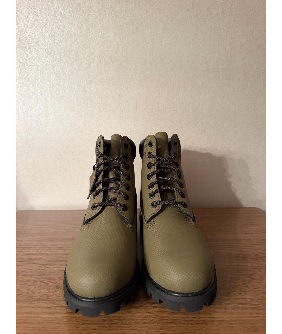 TIMBERLAND Зеленые кожаные высокие ботинки, фото 2