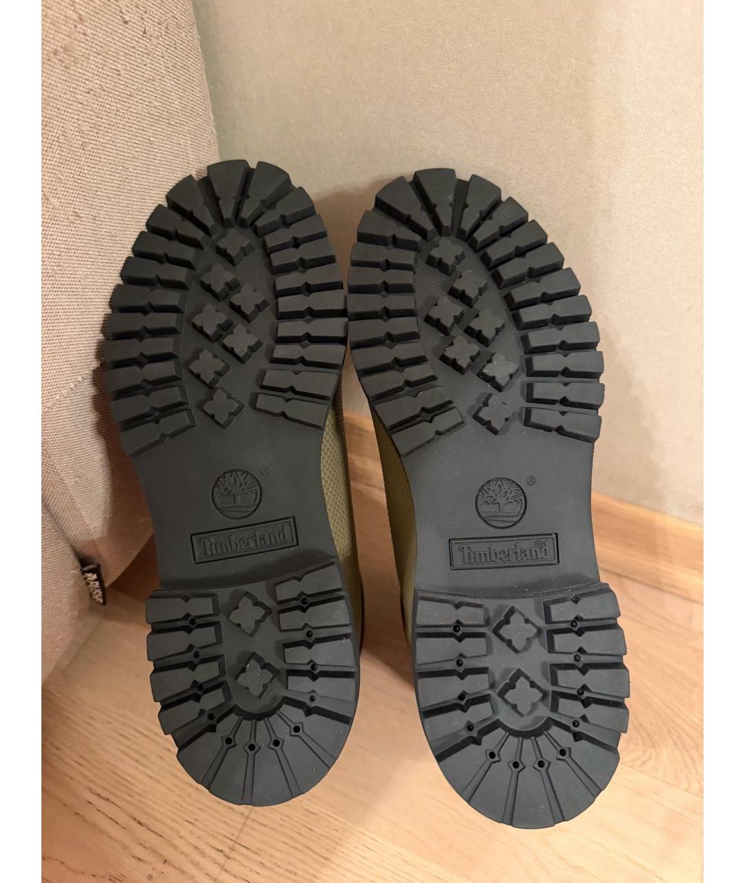 TIMBERLAND Зеленые кожаные высокие ботинки, фото 5