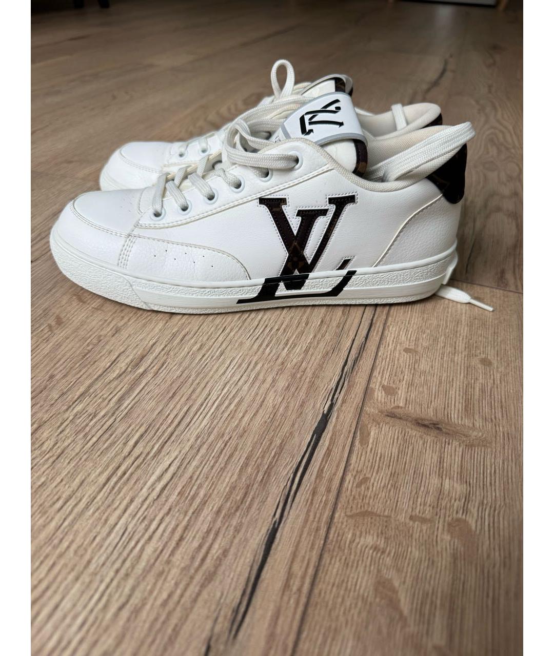 LOUIS VUITTON Белые кожаные кеды, фото 9