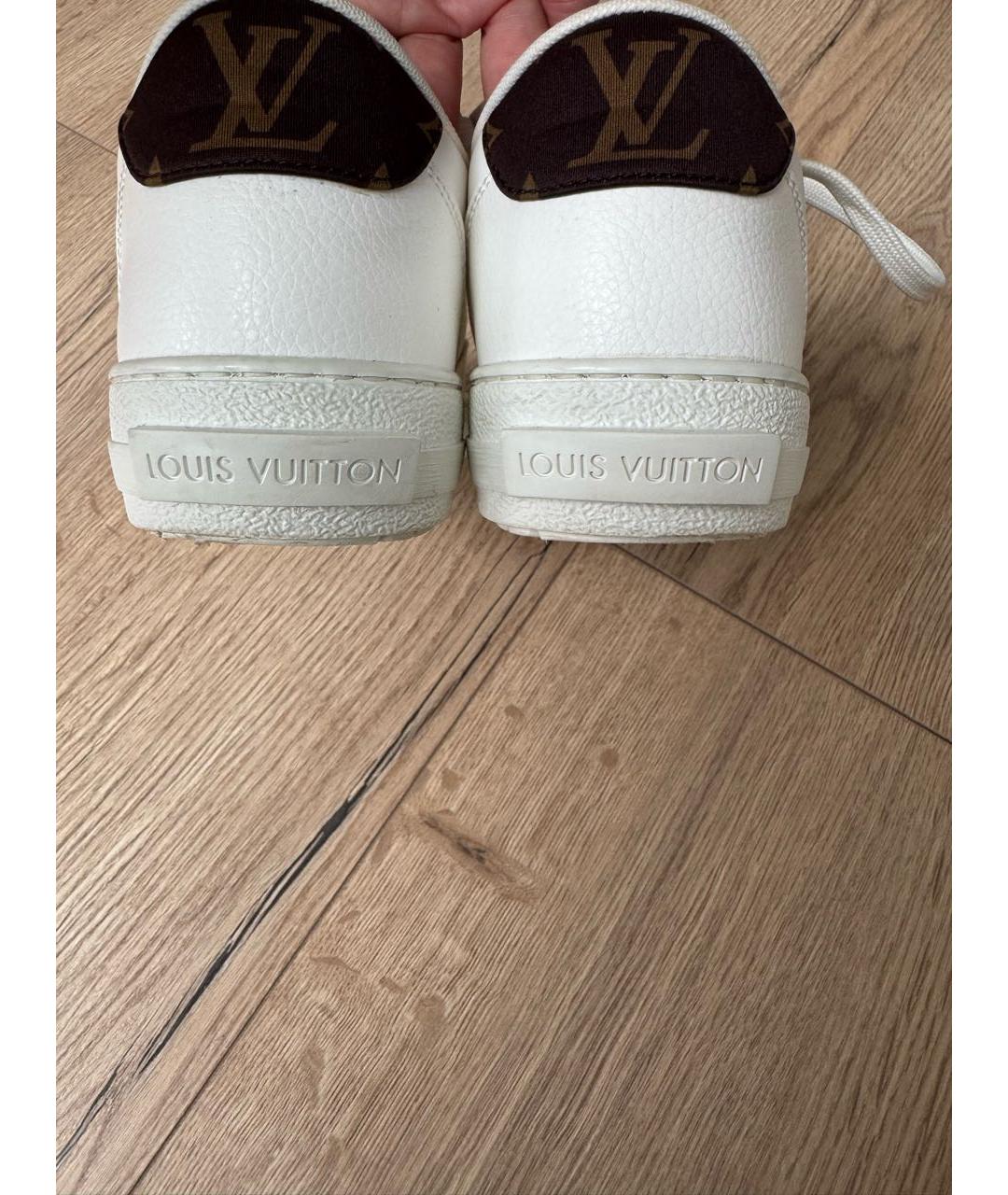 LOUIS VUITTON Белые кожаные кеды, фото 4