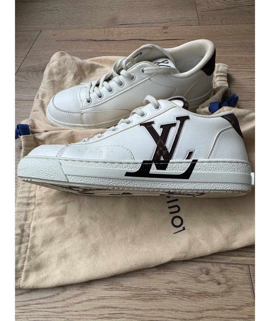 LOUIS VUITTON Белые кожаные кеды, фото 5