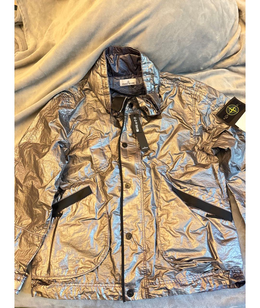 STONE ISLAND Серебряная куртка, фото 4