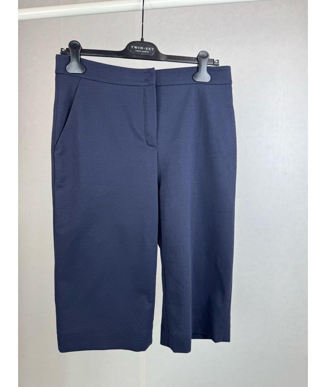 MAX MARA Темно-синие хлопко-эластановые шорты, фото 6