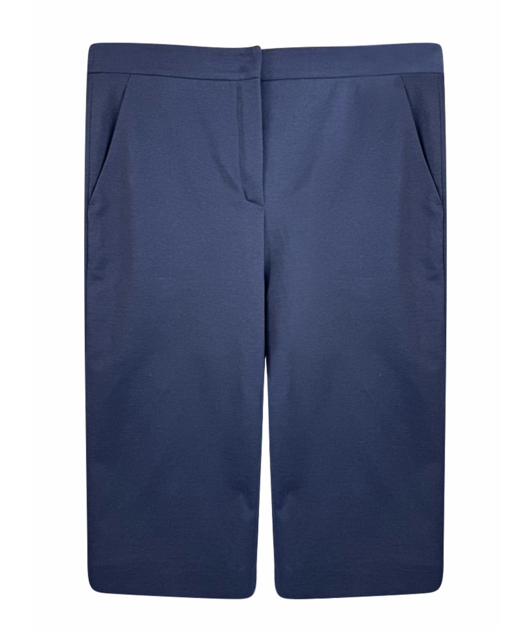 MAX MARA Темно-синие хлопко-эластановые шорты, фото 1
