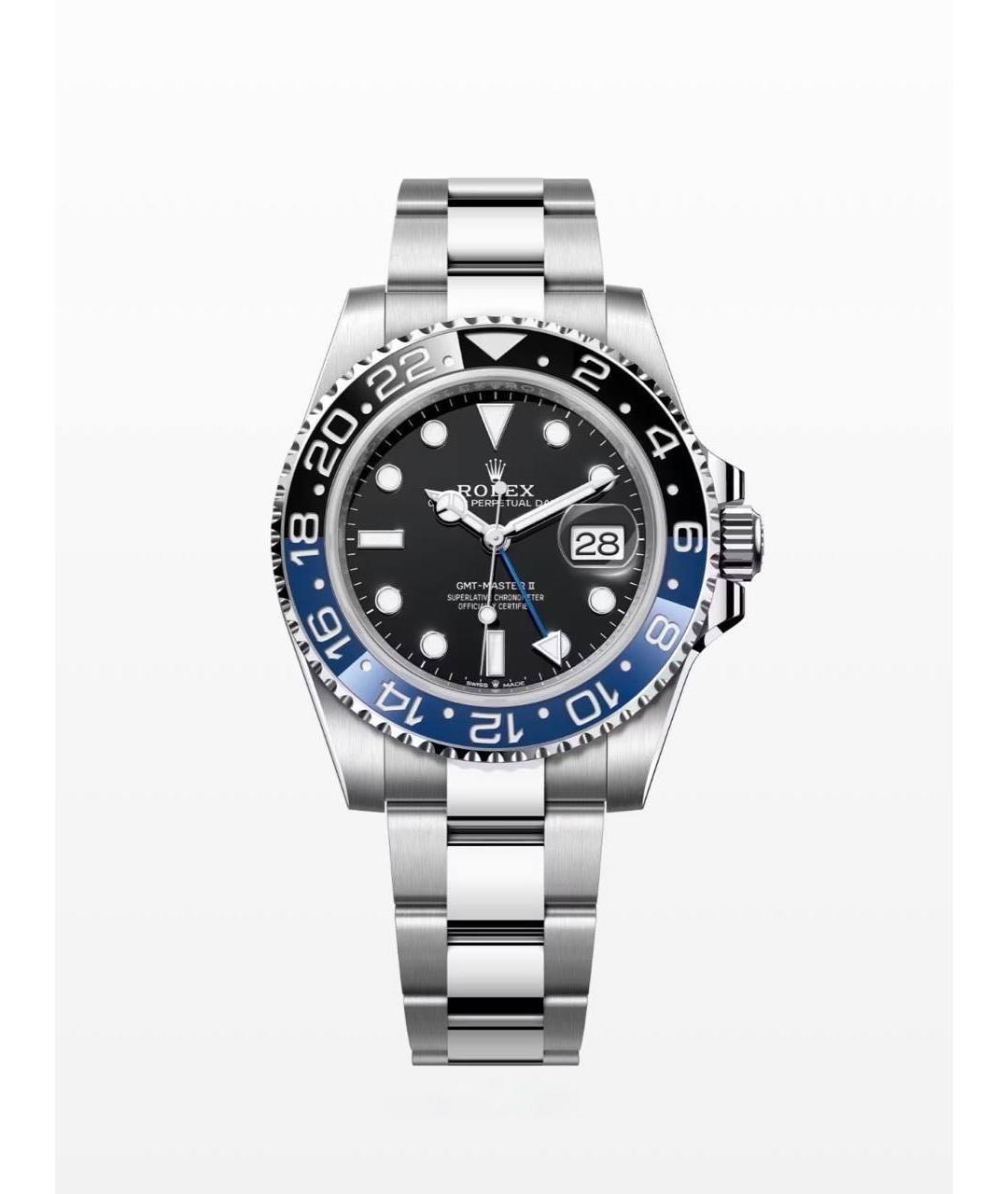 ROLEX Черные металлические часы, фото 5