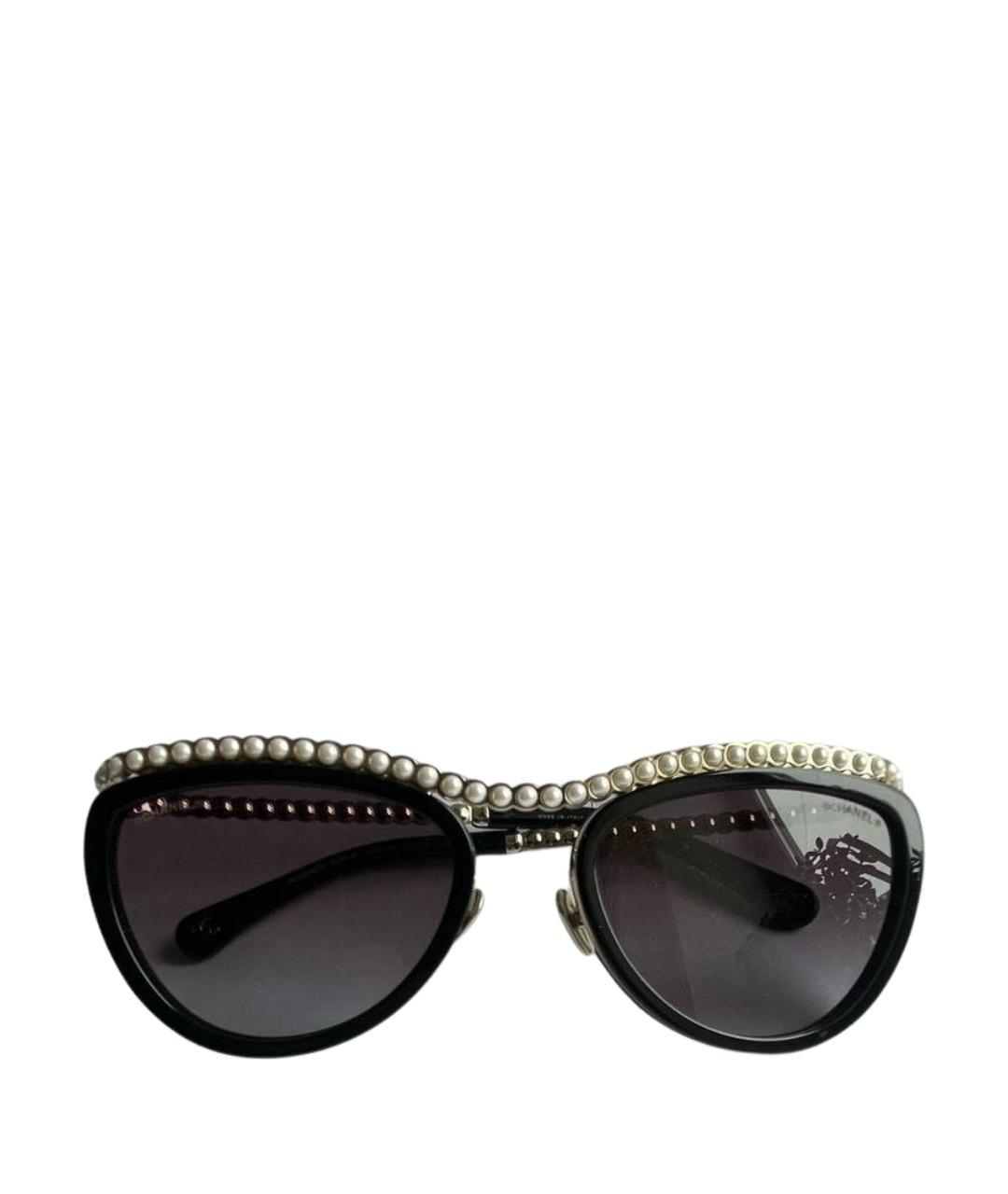 CHANEL Черные металлические солнцезащитные очки, фото 1
