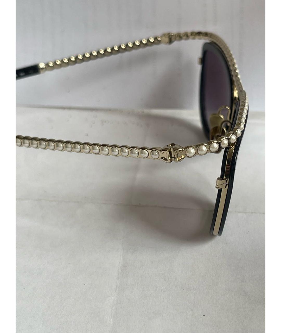 CHANEL Черные металлические солнцезащитные очки, фото 5