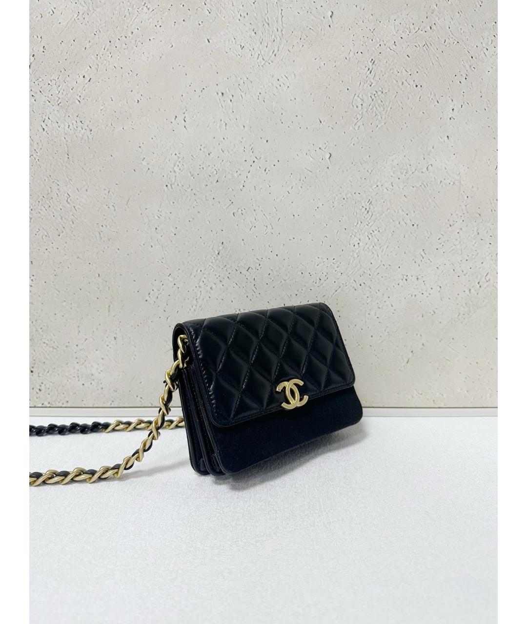 CHANEL Черная кожаная сумка через плечо, фото 3