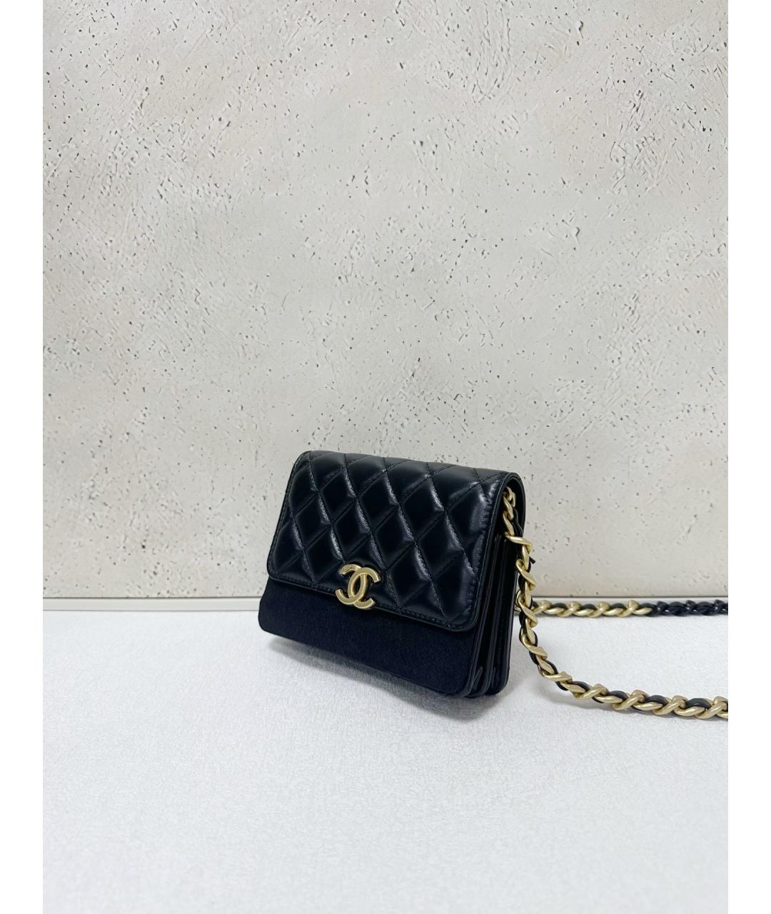 CHANEL Черная кожаная сумка через плечо, фото 4